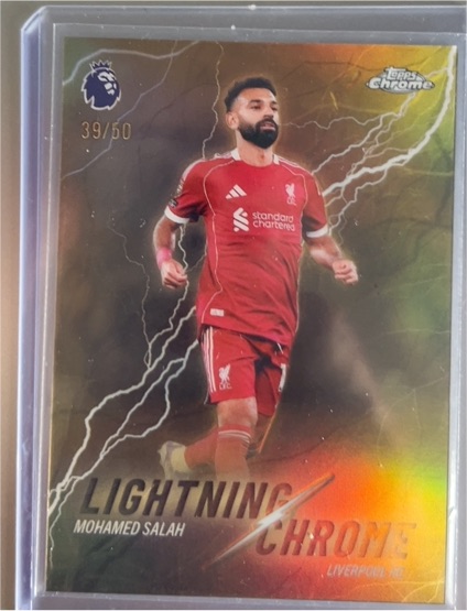 2025-26 Topps Chrome Premier League Lightning Chrome #LC-5 Mohamed Salah — front