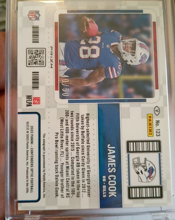 2022 Panini Contenders Optic #123 James Cook — front