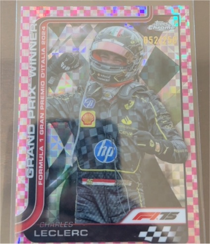 2025 Topps Chrome F1 #108 Charles Leclerc Grand Prix Winner Pink Checker — front