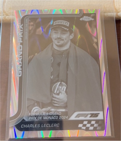 2025 Topps Chrome F1 #129 Charles Leclerc Black And White Raywave — front
