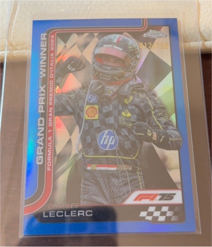 2025 Topps Chrome Formula 1 #108 Charles Leclerc Grand Prix Winner Blue Refractor — front