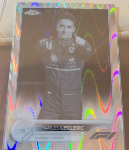 2022 Topps Chrome Formula 1 #16 Charles Leclerc Black & White Raywave — front