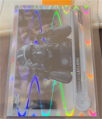 2022 Topps Chrome Formula 1 #27 Charles Leclerc Black & White RayWave — front