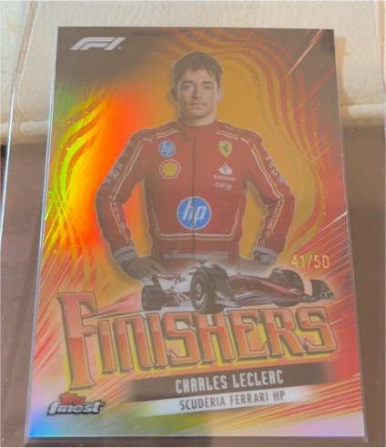 2024 Topps Finest Formula 1 #FIN-2 Charles Leclerc Finishers Gold Refractor — front