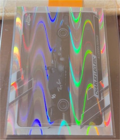 2021 Topps Chrome Formula 1 Black & White RayWave Refractor #16 Charles Leclerc — front