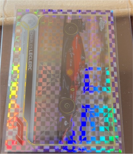 2024 Topps Chrome Formula 1 #75 Charles Leclerc Purple Checker Flag — front