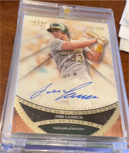 2017 Topps Tier One Prime Performers Autographs #PPA-JCA Jose Canseco — front