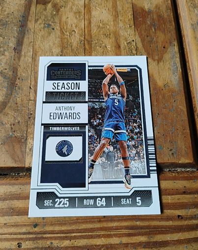 2023-24 Panini Contenders Season Ticket #62 Anthony Edwards — front