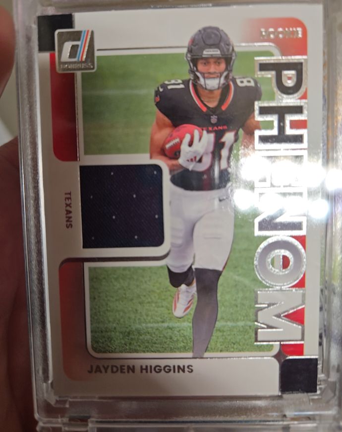 2025 Panini Donruss Rookie Phenom Jerseys #RPJ-JHS Jayden Higgins — front