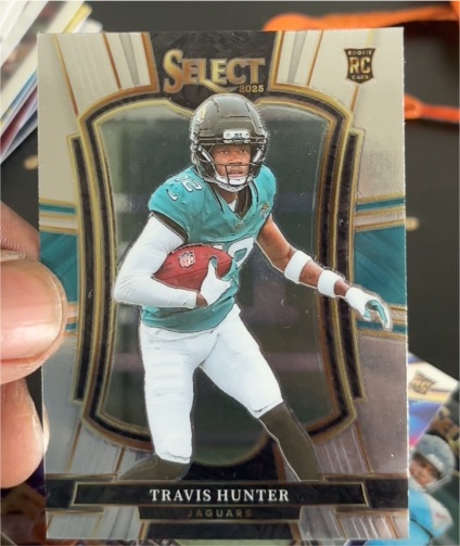 2025 Panini Select #128 Travis Hunter Rookie Premier Level Jaguars — front