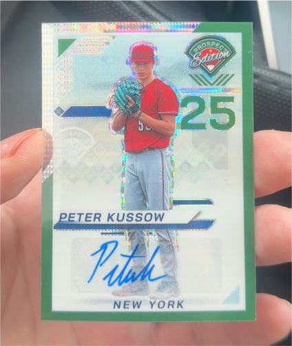 2025 Panini Prospect Edition #127 Peter Kussow Green Prizm Signatures — front