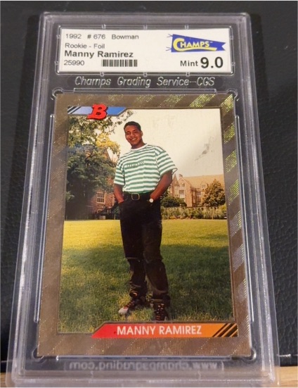1992 Bowman #676 Manny Ramirez Foil Rookie Card — front