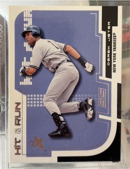 2002 Fleer E-X Hit & Run #2HR Derek Jeter — front