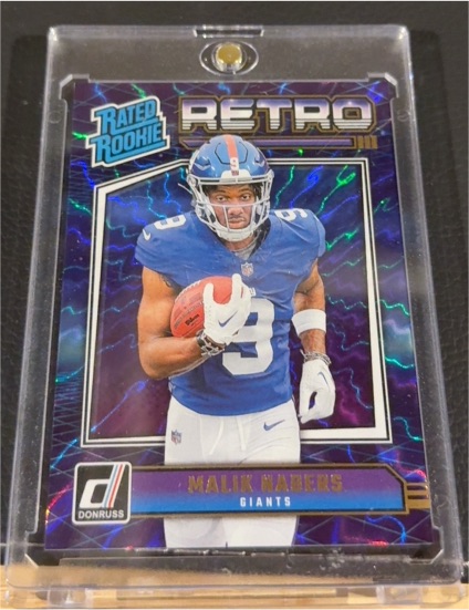 2024 Panini Donruss #6 Malik Nabers Retro Rated Rookie Blue Shock — front
