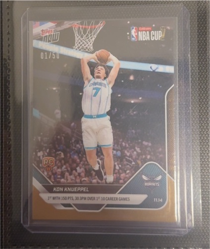 2025-26 Topps Now #52 Kon Knueppel RC Charlotte Hornets — front