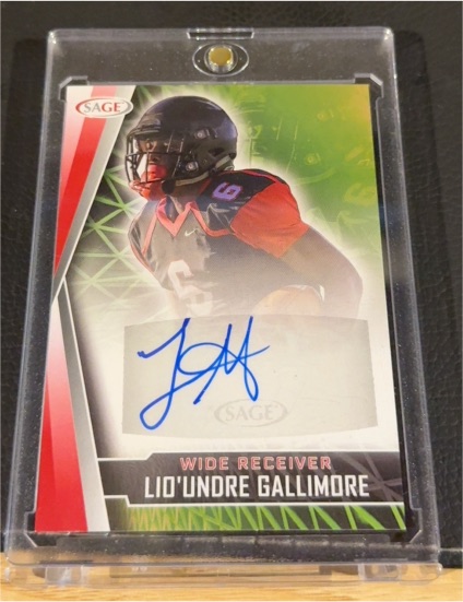 2022 Sage #A-LG Lio'Undre Gallimore Rookie Autograph — front