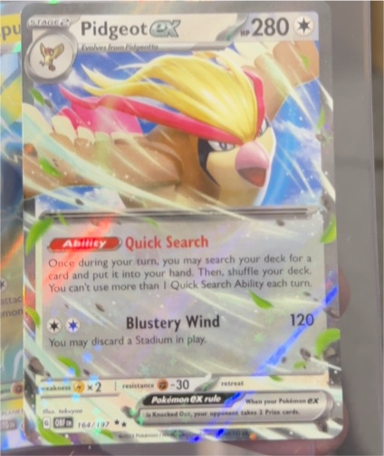 2023 Pokémon TCG Scarlet & Violet Obsidian Flames #164 Pidgeot EX — front