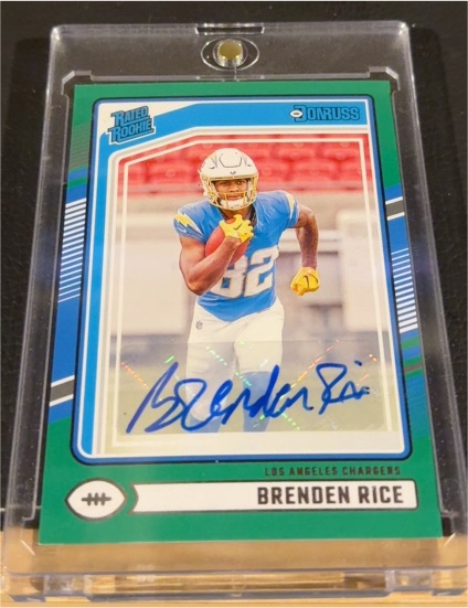 2024 Panini Donruss #382 Brenden Rice Rated Rookie Green Auto — front