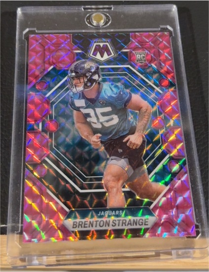2023 Panini Mosaic #286 Brenton Strange Pink Camo Prizm Rookie — front