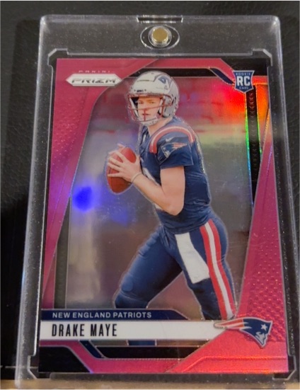 2024 Panini Prizm #329 Drake Maye Pink Prizm Rookie — front