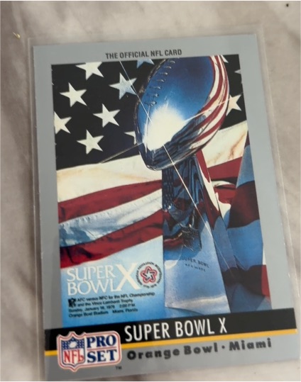 1990 Pro Set Super Bowl X #10 Orange Bowl Miami — front