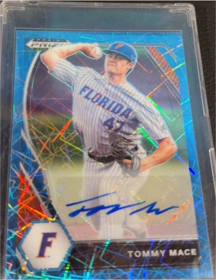2021 Panini Prizm Draft Picks #PDP69 Tommy Mace Blue Velocity Prizm Autograph — front