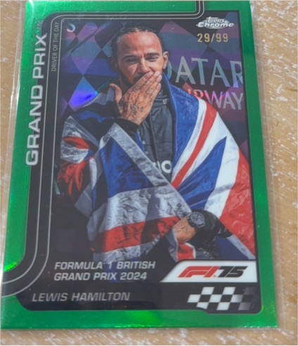 2024 Topps Chrome F1 #133 Lewis Hamilton Driver of the Day British GP — front