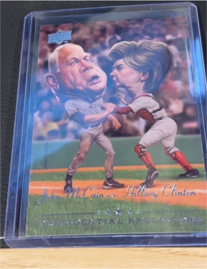 2008 Upper Deck Presidential Predictors #PP-11A John McCain / Hillary Clinton — front