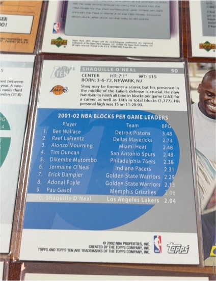 2001-02 Upper Deck #50 Shaquille O'Neal — front