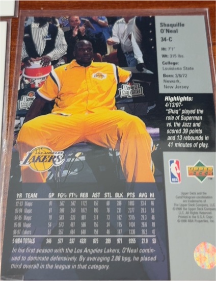 1997-98 Upper Deck Collector's Choice #168 Shaquille O'Neal — front