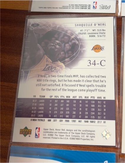 2002 Upper Deck #34-C Shaquille O'Neal — front