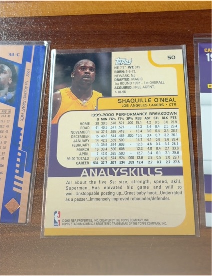 2000-01 Topps Stadium Club #50 Shaquille O'Neal — front