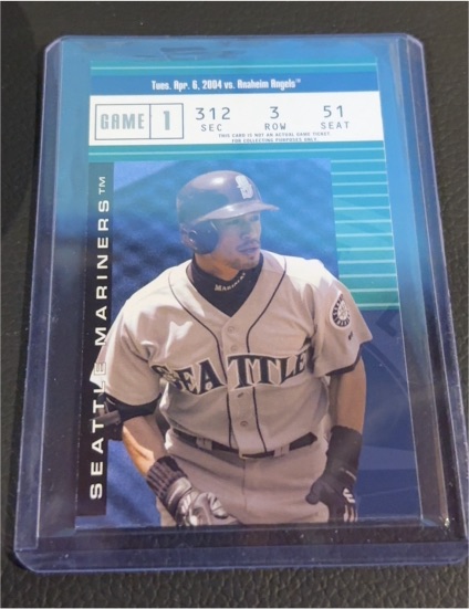 2004 Fleer Authentix #8TS Ichiro Suzuki Ticket Studs — front