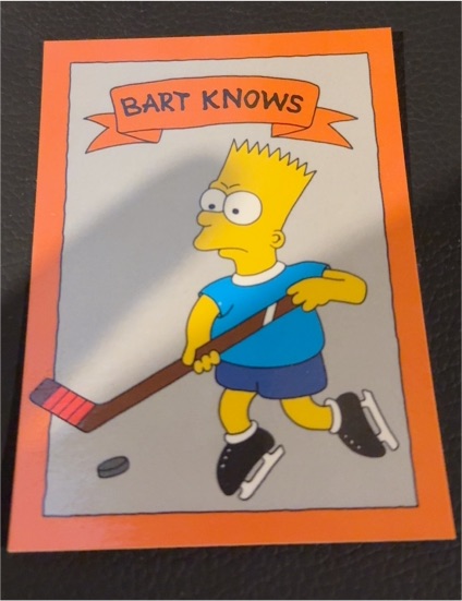1990 Broder Bart Knows Hockey Bart Simpson — front