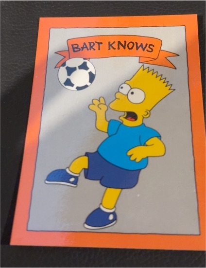 1990 Bart Knows Soccer Bart Simpson Simpsons Promo Card — front