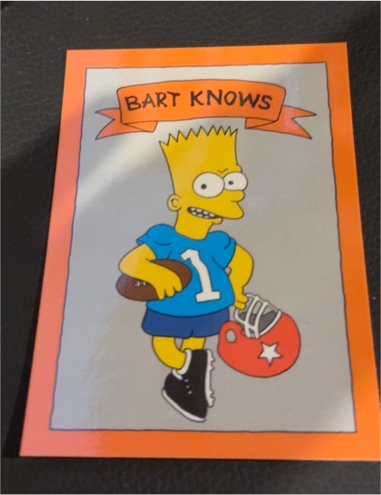 1990 Bart Knows Football #NNO Bart Simpson — front