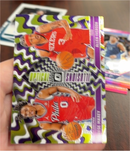 2024-25 Panini Donruss Optic #3 Allen Iverson Tyrese Maxey Optical Illusions — front