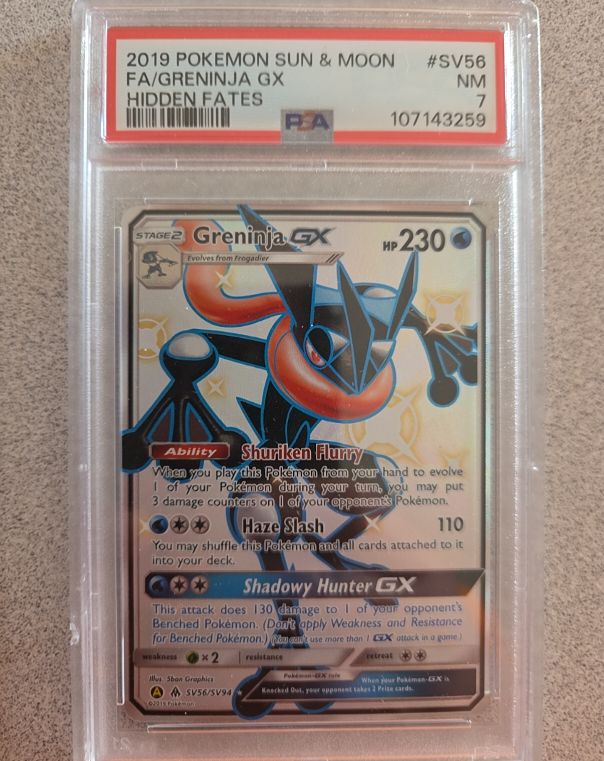 2019 Pokémon Sun & Moon Hidden Fates #SV56 Greninja GX Full Art — front