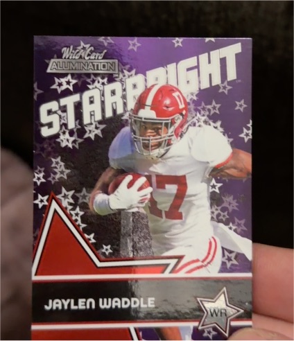 2021 Wild Card Alumination #SB-15 Jaylen Waddle Starbright Red — front