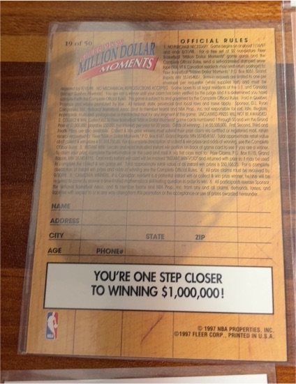 1997-98 Fleer Million Dollar Moments #19 Karl Malone — front