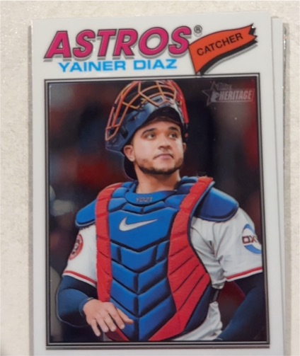 2026 Topps Heritage Chrome #219 Yainer Diaz — front