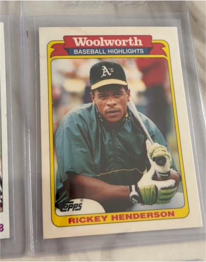 1990 Topps Woolworth Baseball Highlights #31 Rickey Henderson — front