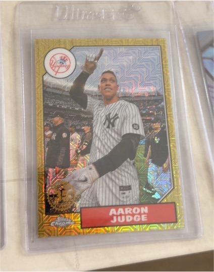 2022 Topps Update Series Aaron Judge 1987 Topps Chrome Mojo Gold Insert #T87C-6 — front