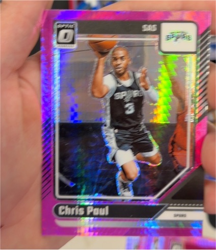 2024-25 Panini Donruss Optic #134 Chris Paul Pink Hyper Prizm San Antonio Spurs — front