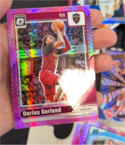 2024-25 Donruss Optic #42 Darius Garland Pink Hyper Prizm Cleveland Cavaliers — front