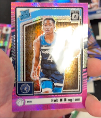 2024-25 Panini Donruss Optic #259 Rob Dillingham Pink Hyper Prizm Rated Rookie — front