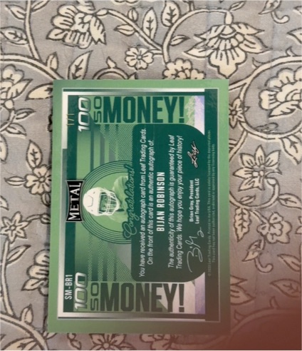2025 Leaf Metal #SM-BRI Bijan Robinson Money! — front