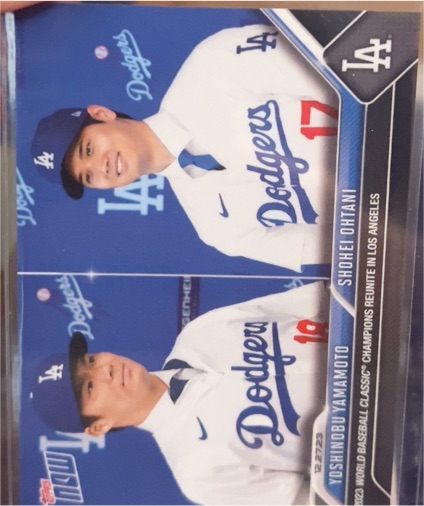 2023 Topps Now #OS-26 Yoshinobu Yamamoto & Shohei Ohtani — front