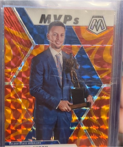 2019-20 Panini Mosaic #299 Stephen Curry MVP Orange Reactive Prizm — front