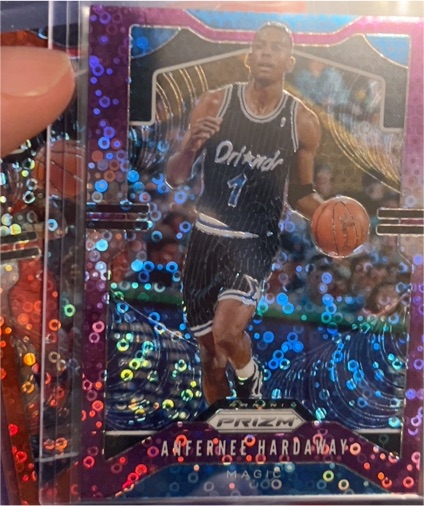 2019-20 Panini Prizm Fast Break Purple Disco Prizm #12 Anfernee Hardaway — front